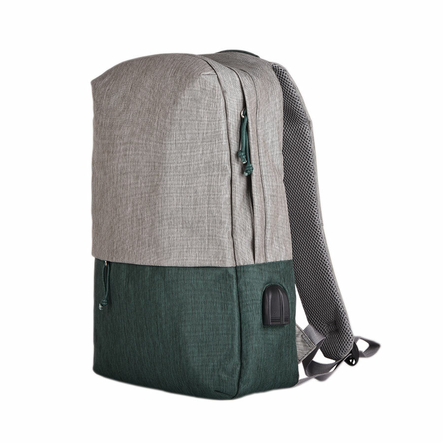 Рюкзак &quot;Beam&quot;, серый/зеленый, 44х30х10 см, ткань верха: 100% полиамид, подкладка: 100% полиэстер