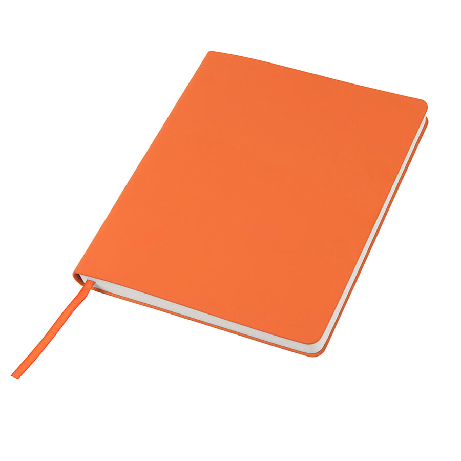 Бизнес-блокнот &quot;Cubi&quot;, 150*180 мм, оранжевый, кремовый форзац, мягкая обложка, в линейку