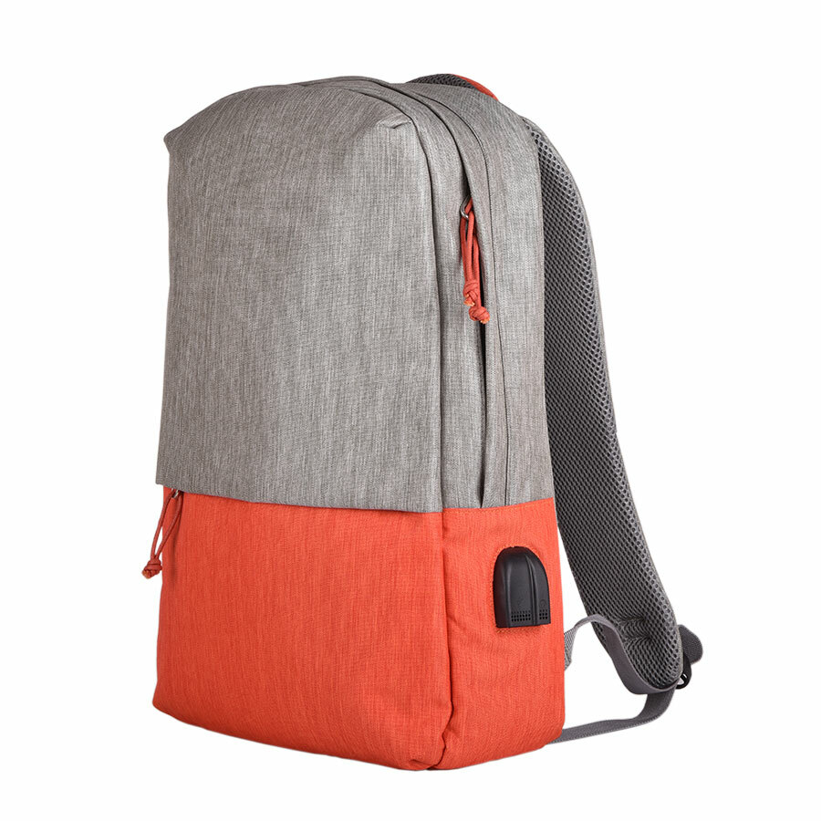 Рюкзак &quot;Beam&quot;, серый/оранжевый, 44х30х10 см, ткань верха: 100% полиамид, подкладка: 100% полиэстер