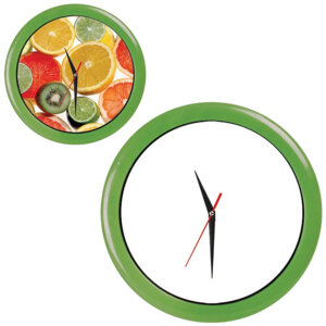 Часы настенные &quot;ПРОМО&quot; разборные ; зеленый яркий,  D28,5 см; пластик/стекло