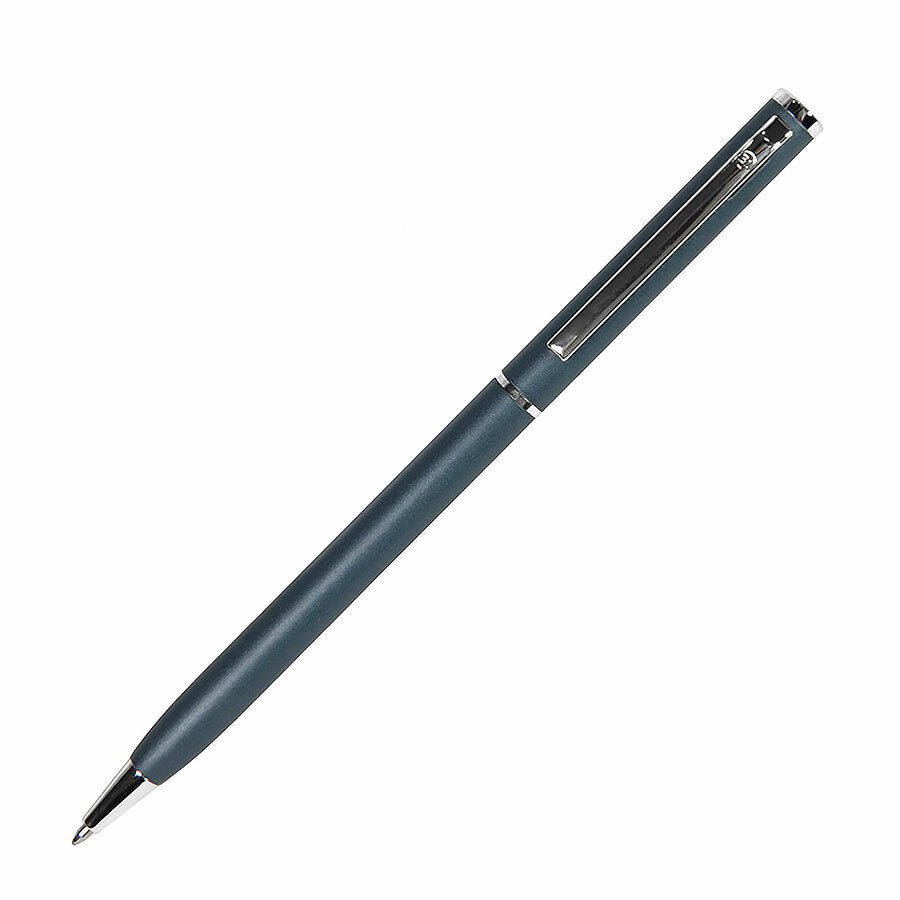 SLIM, ручка шариковая, синий (мокрый асфальт)/хром, металл