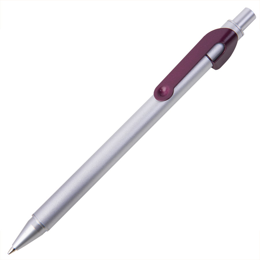 SNAKE, ручка шариковая, бордовый, серебристый корпус, металл