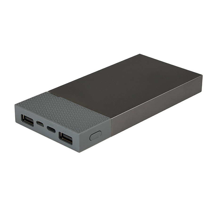 Универсальное зарядное устройство &quot;Slim Pro&quot; (10000mAh),серый, 13,8х6,7х1,5 см,пластик,металл