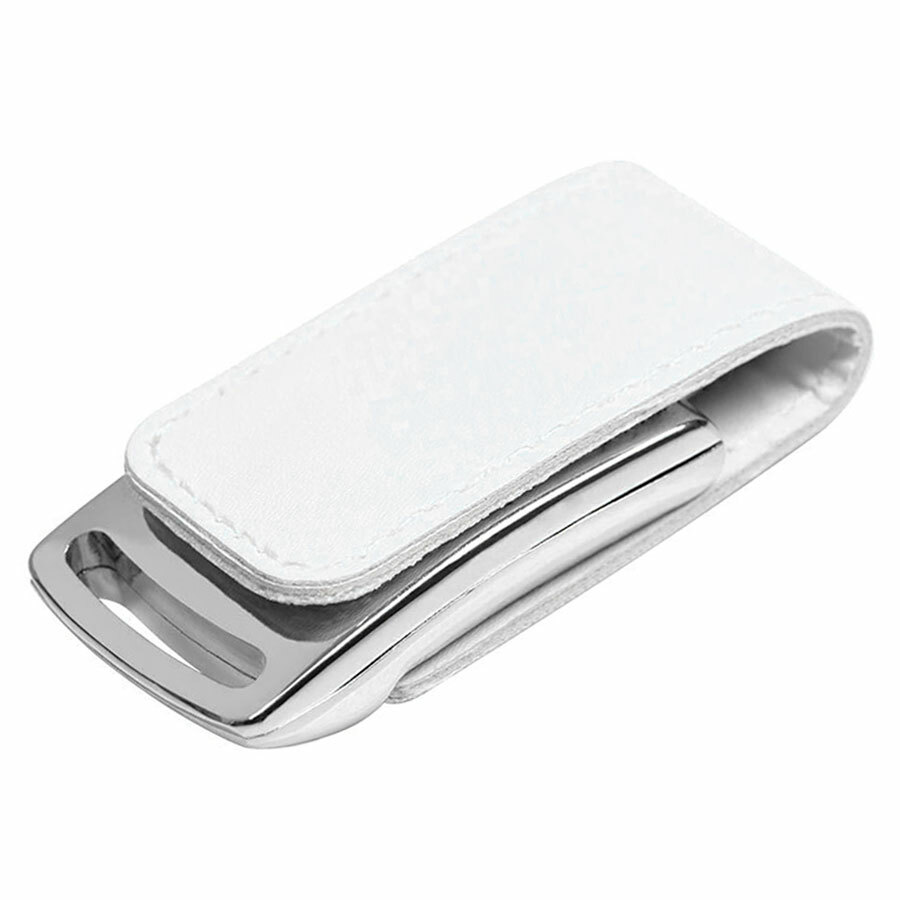 USB flash-карта &quot;Lerix&quot; (8Гб), белый, 6х2,5х1,3см, металл, искусственная кожа