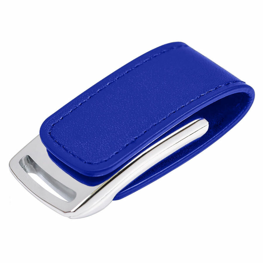 USB flash-карта &quot;Lerix&quot; (8Гб), темно-синий, 6х2,5х1,3см, металл, искусственная кожа