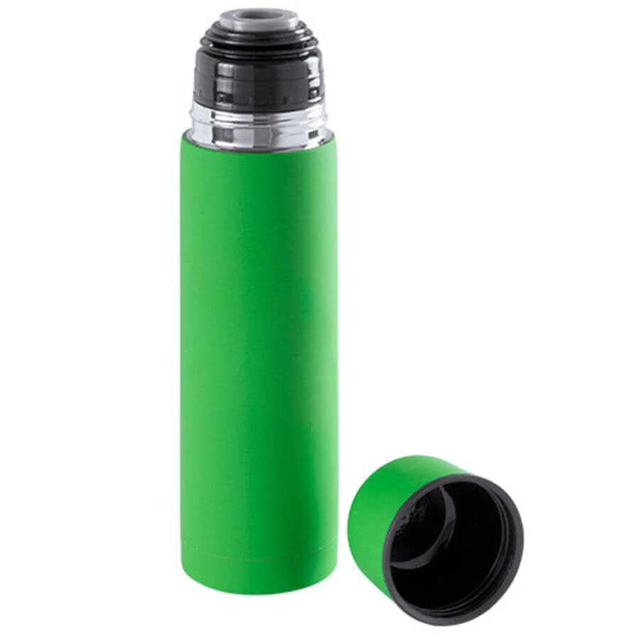 Термос вакуумный &quot;Flask&quot;,сталь с покрытием софт тач, зеленый, 500 мл.