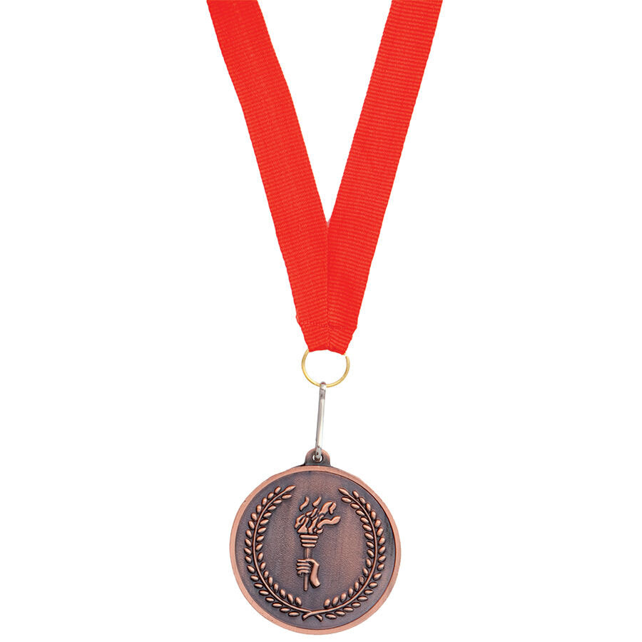 Медаль наградная на ленте &quot;Бронза&quot;; 48 см., D=5см.; текстиль, металл; лазерная гравировка, шелкограф