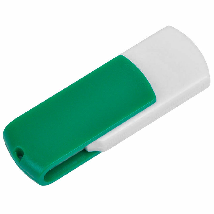 USB flash-карта &quot;Easy&quot; (8Гб),белая с зеленым, 5,7х1,9х1см,пластик
