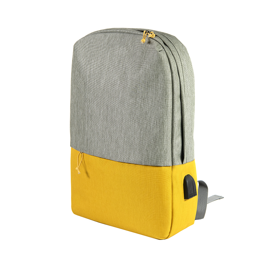 Рюкзак &quot;Beam&quot;, серый/желтый, 44х30х10 см, ткань верха: 100% полиамид, подкладка: 100% полиэстер