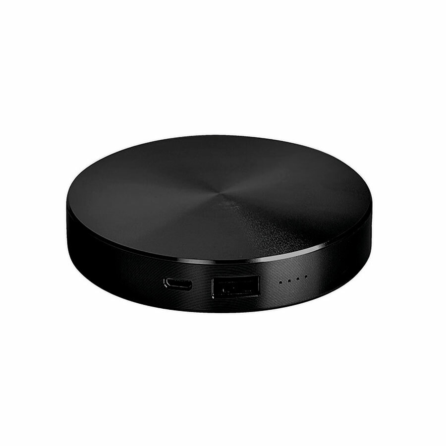 Универсальное зарядное устройство &quot;UFO&quot; (6000mAh) в подарочной коробке, черный,8,6х1,5 см,металл