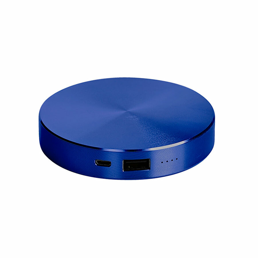 Универсальное зарядное устройство &quot;UFO&quot; (6000mAh) в подарочной коробке,синий, 8,6х1,5 см,металл