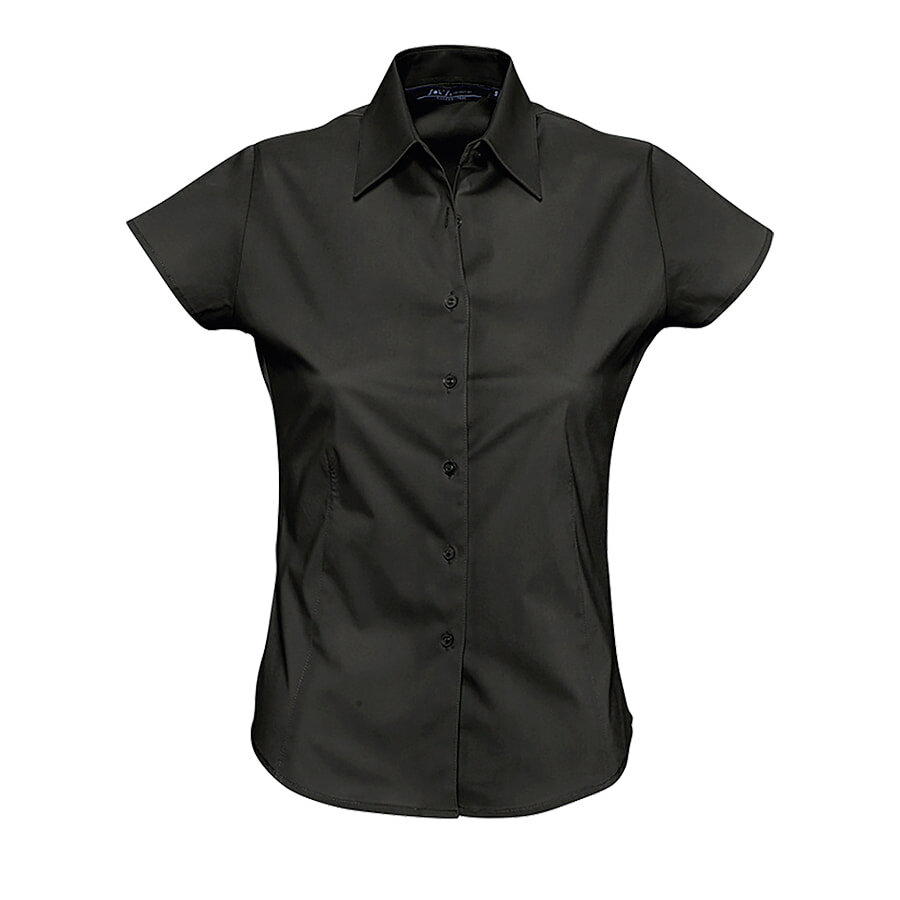 Рубашка женская &quot;Excess&quot;, черный_XS, 97% х/б, 3% п/э, 140г/м2