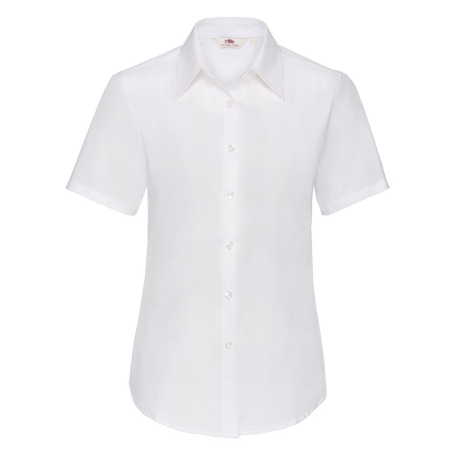 Рубашка &quot;Lady-Fit Short Sleeve Oxford Shirt&quot;, белый_XS, 70% х/б, 30% п/э, 130 г/м2