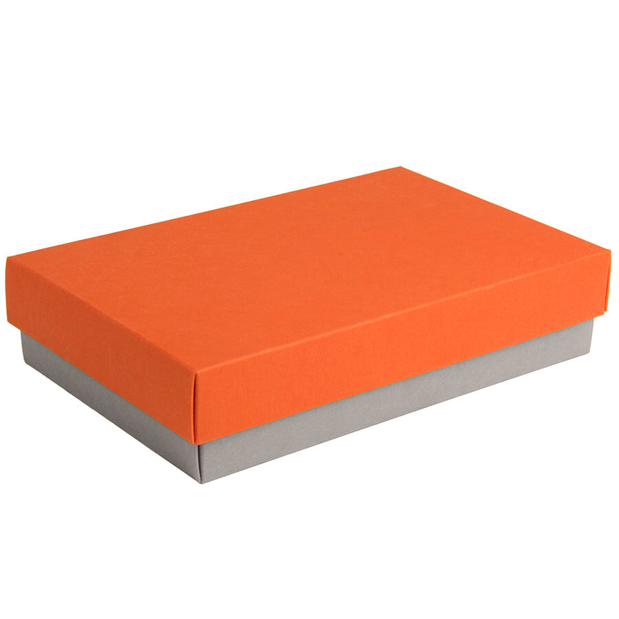 Коробка подарочная CRAFT BOX, 17,5*11,5*4 см, серый, оранжевый