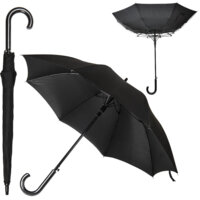 Зонт-трость &quot;Anti Wind&quot;, полуавтомат, деревянная ручка, черный; D=103 см