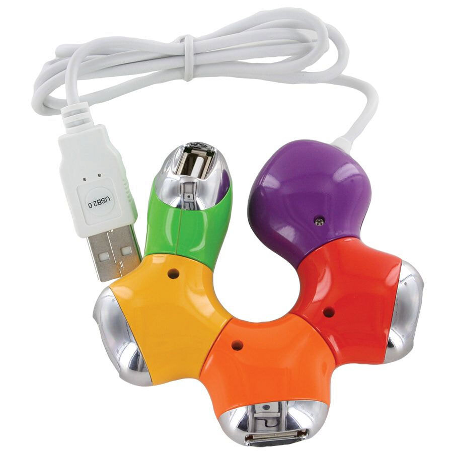 USB-разветвитель &amp;quot;Трансформер&amp;quot;; D=8 см; H=1,9 см; пластик; тампопечать