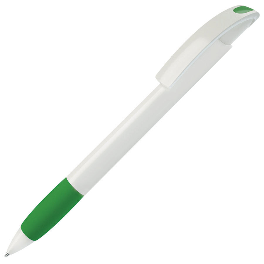 NOVE, ручка шариковая с грипом, зеленый/белый, пластик