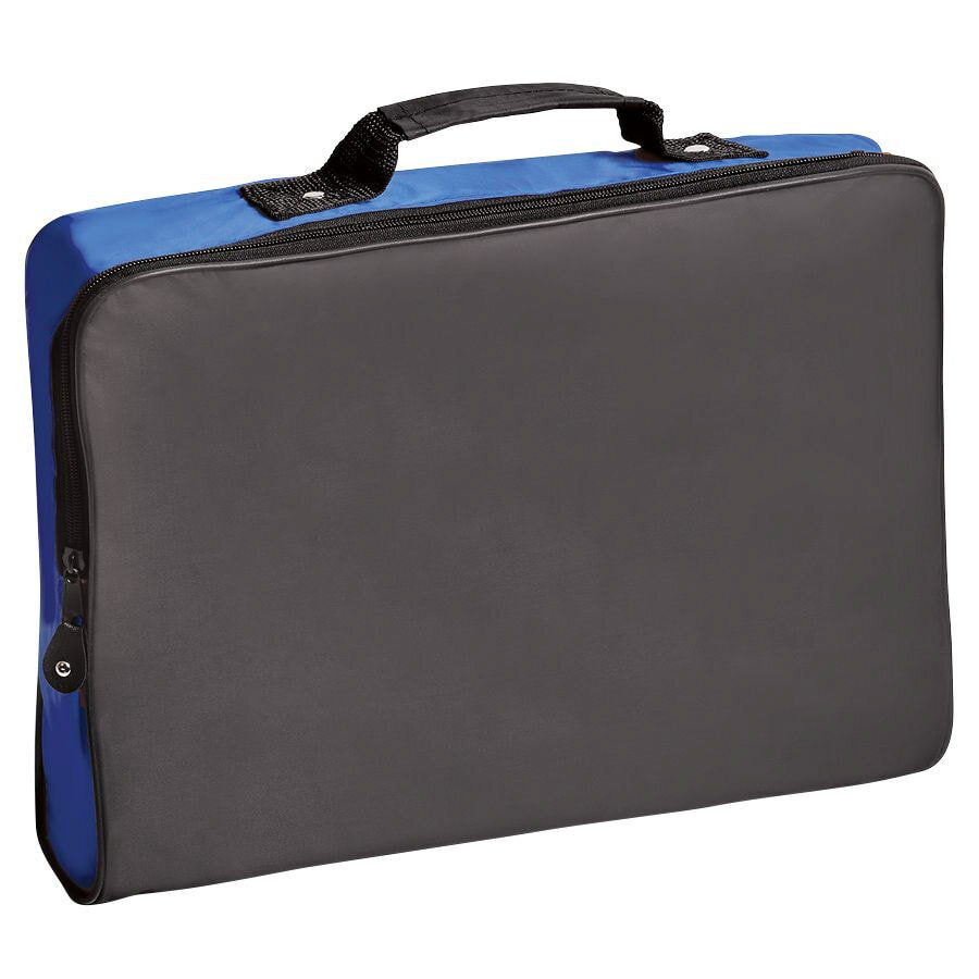 Конференц-сумка &amp;quot;Folder&amp;quot;; черный с синим; 39,5х30х5 см; полиэстер; шелкография