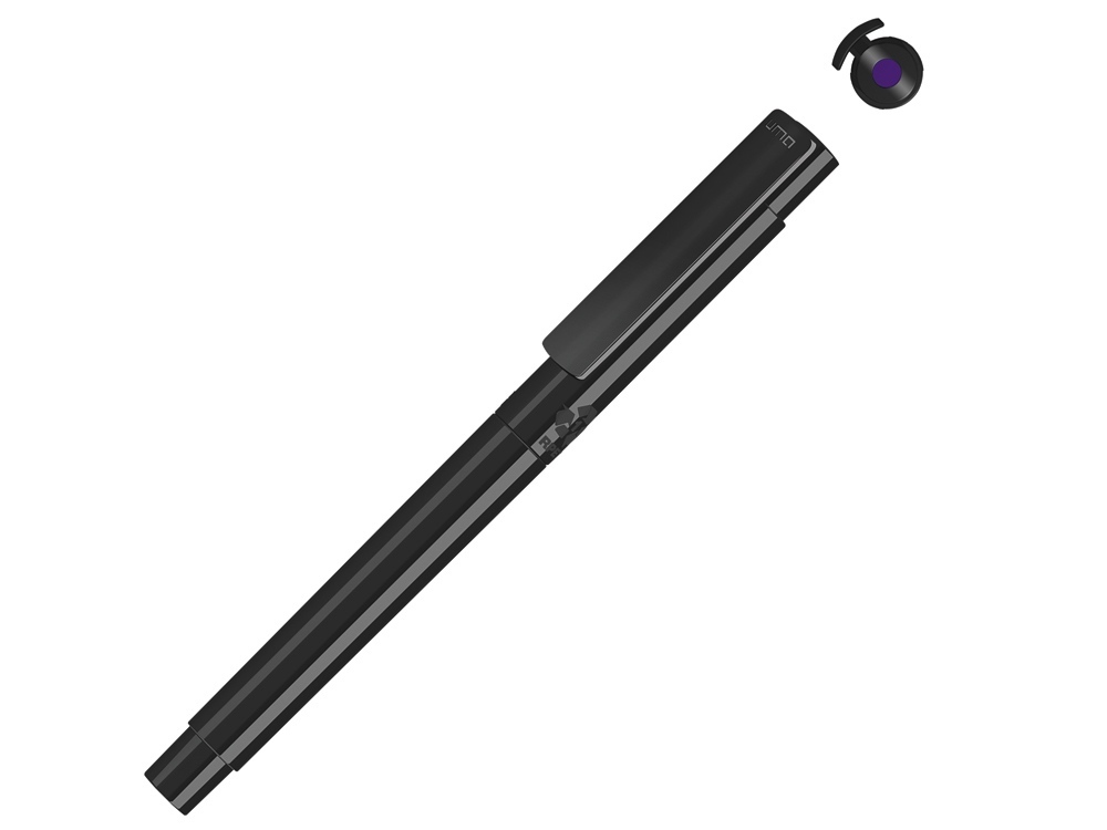 Капиллярная ручка в корпусе из переработанного материала rPET &quot;RECYCLED PET PEN PRO FL», черный с фиолетовыми чернилами