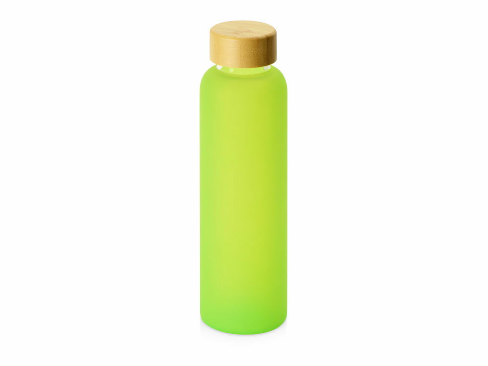 Стеклянная бутылка с бамбуковой крышкой «Foggy», 600мл, зеленое яблоко