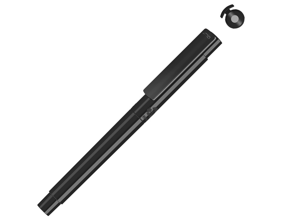Капиллярная ручка в корпусе из переработанного материала rPET &quot;RECYCLED PET PEN PRO FL», черный с серыми чернилами