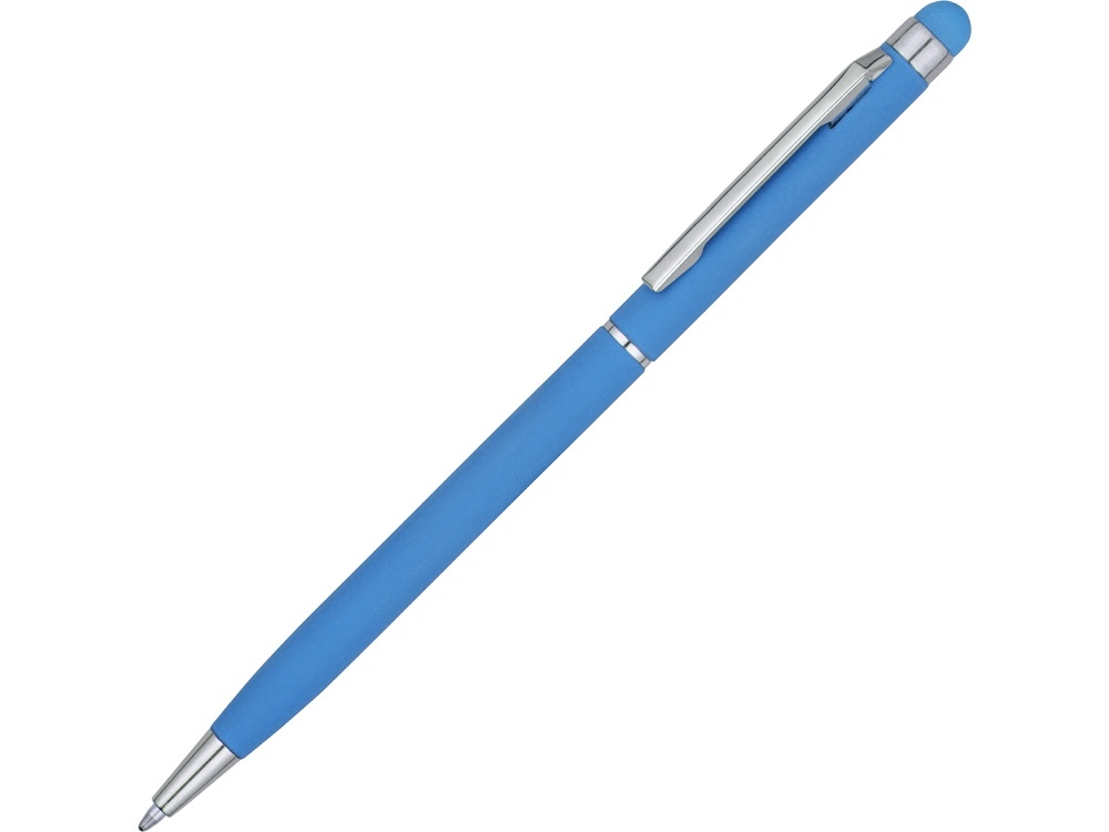 Ручка-стилус шариковая &quot;Jucy Soft&quot; с покрытием soft touch, голубой