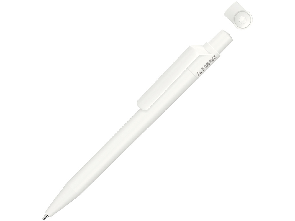Ручка шариковая из переработанного пластика с матовым покрытием &quot;ON TOP RECY&quot;, белый
