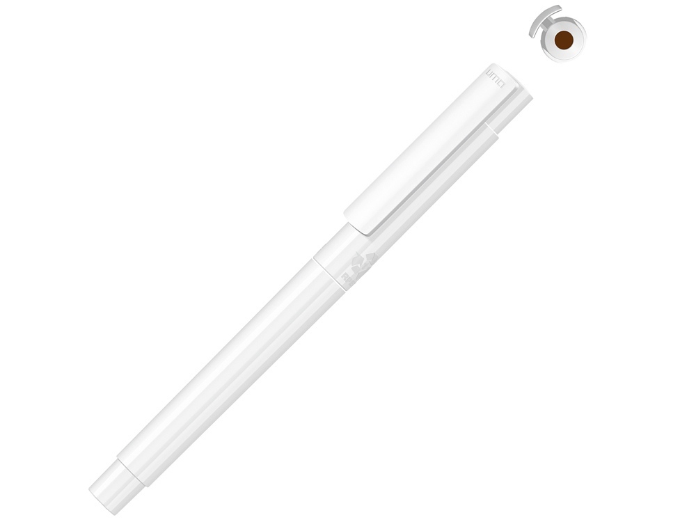 Капиллярная ручка в корпусе из переработанного материала rPET &quot;RECYCLED PET PEN PRO FL», белый с коричневыми чернилами