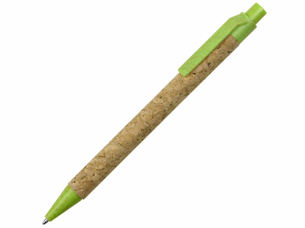 Ручка из пробки и переработанной пшеницы шариковая &quot;Evora&quot;, пробка/зеленый