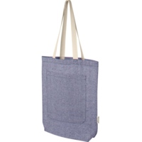 Эко-сумка Pheebs объемом 9 л из переработанного хлопка плотностью 150 г/м² с передним карманом, синий