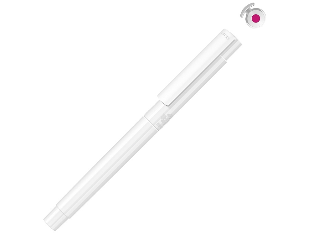 Капиллярная ручка в корпусе из переработанного материала rPET &quot;RECYCLED PET PEN PRO FL», белый с розовыми чернилами