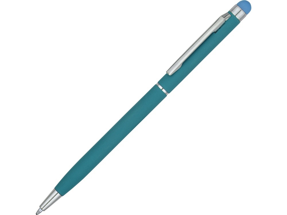 Ручка-стилус шариковая &quot;Jucy Soft&quot; с покрытием soft touch, бирюзовый