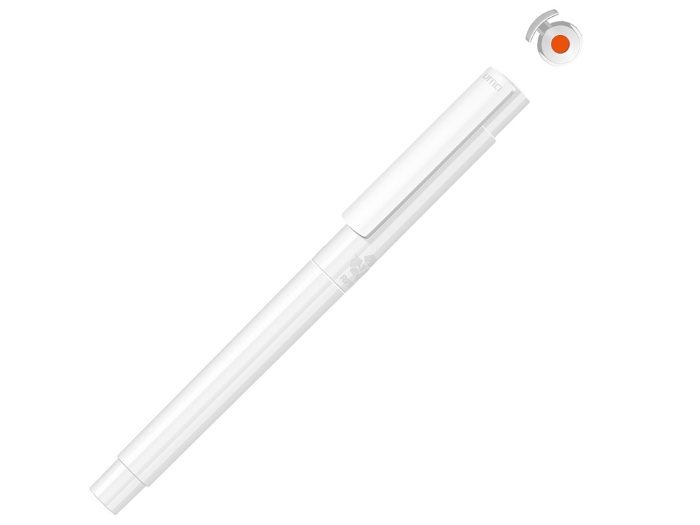 Капиллярная ручка в корпусе из переработанного материала rPET &quot;RECYCLED PET PEN PRO FL», белый с оранжевыми чернилами