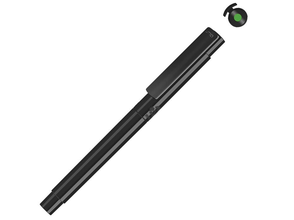 Капиллярная ручка в корпусе из переработанного материала rPET &quot;RECYCLED PET PEN PRO FL», черный с салатовыми чернилами