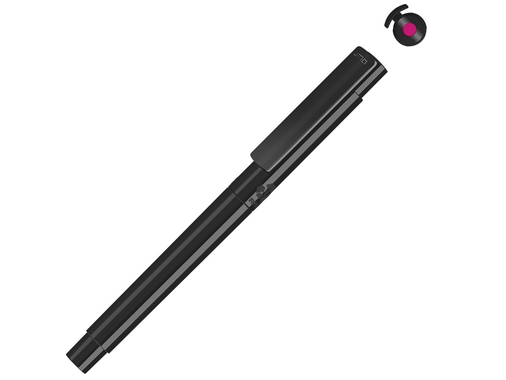 Капиллярная ручка в корпусе из переработанного материала rPET &quot;RECYCLED PET PEN PRO FL», черный с розовыми чернилами