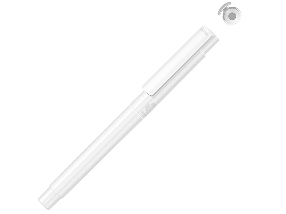Капиллярная ручка в корпусе из переработанного материала rPET &quot;RECYCLED PET PEN PRO FL», белый с серыми чернилами