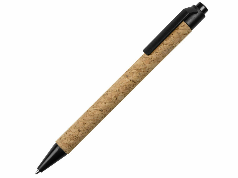 Ручка из пробки и переработанной пшеницы шариковая &quot;Evora&quot;, пробка/черный