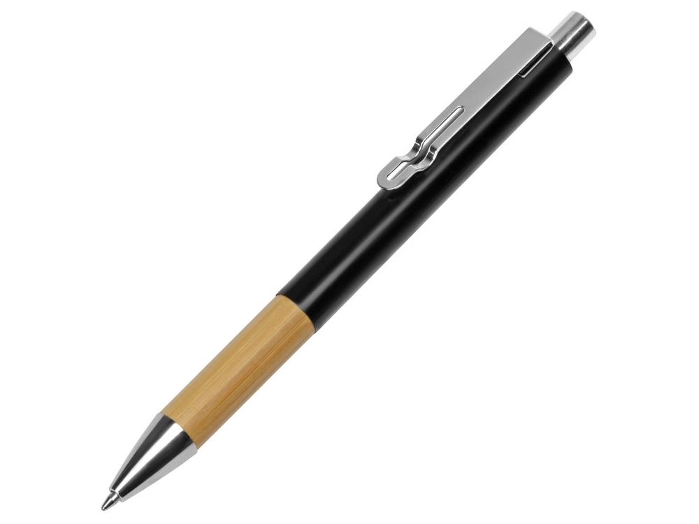 Ручка металлическая шариковая &quot;Sleek&quot;, черный/бамбук