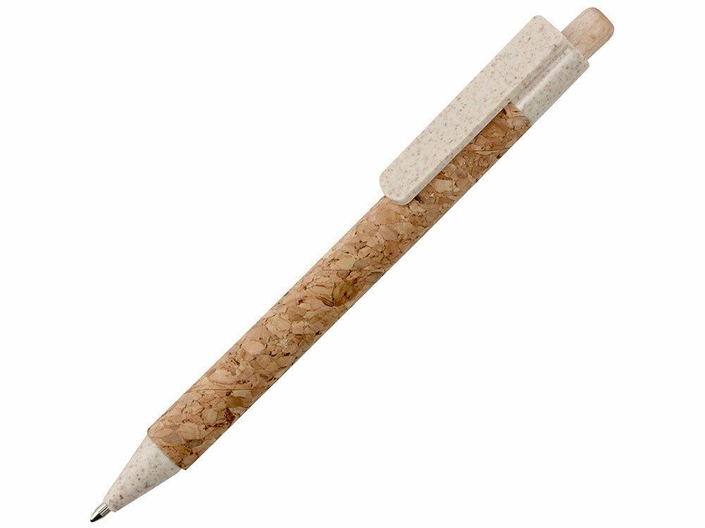 Ручка из пробки и переработанной пшеницы шариковая &quot;Mira&quot;, пробка/бежевый