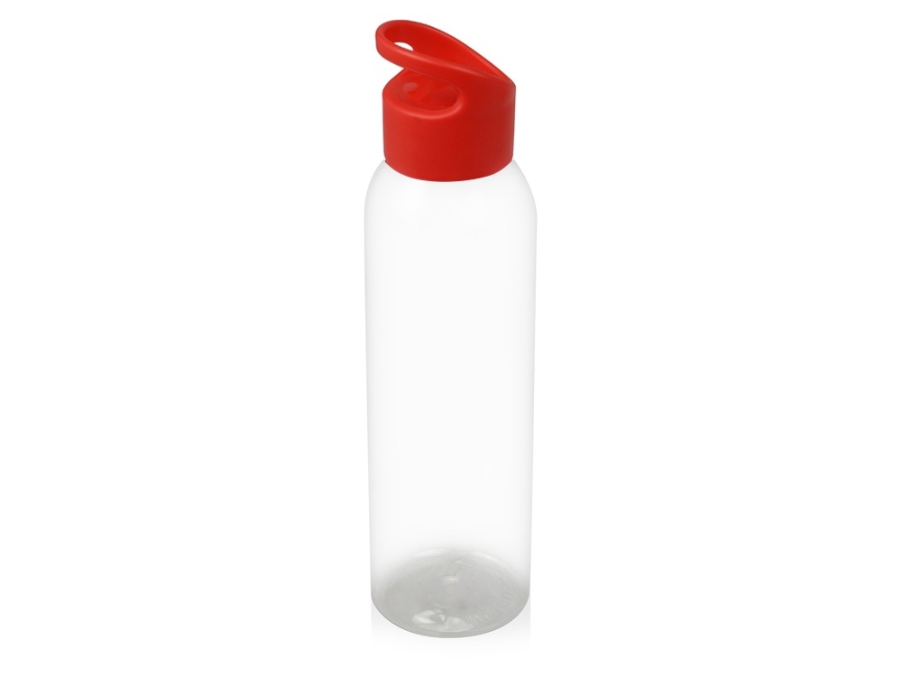 Бутылка для воды &quot;Plain&quot; 630 мл, прозрачный/красный