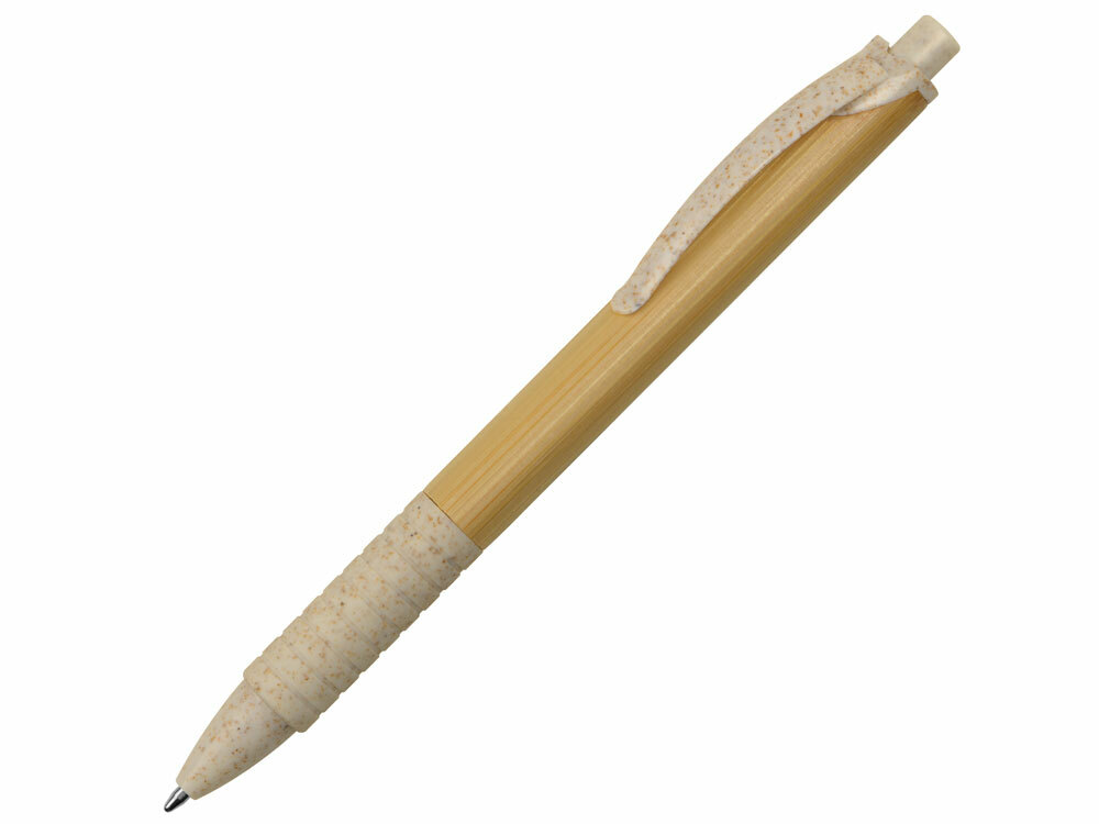 Ручка из бамбука и переработанной пшеницы шариковая &quot;Nara&quot;, бамбук/бежевый