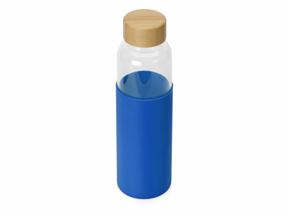 Бутылка для воды стеклянная &quot;Refine&quot;, в чехле, 550 мл, синий