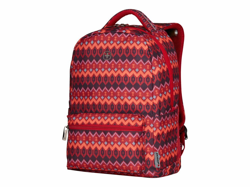 Рюкзак WENGER 16&#039;&#039;, красный с рисунком, полиэстер, 36 x 25 x 45 см, 22 л