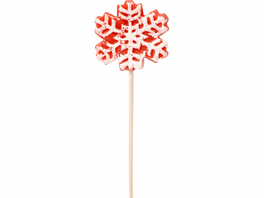 Карамель леденцовая на сахаре 3Д &quot;Снежинка&quot;, 40г, красная
