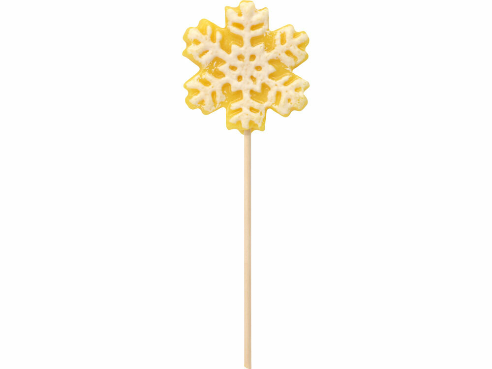 Карамель леденцовая на сахаре 3Д &quot;Снежинка&quot;, 40г, желтая
