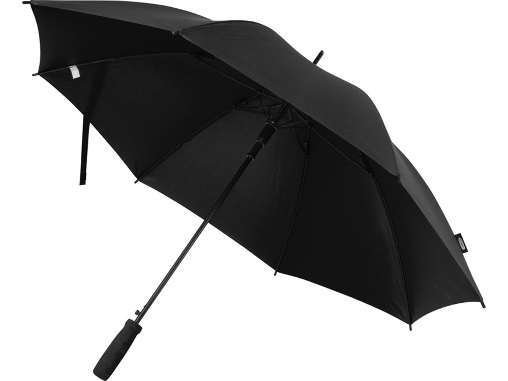 Зонт трость 23&quot; Niel из переработанного ПЭТ-пластика, полуавтомат - Черный