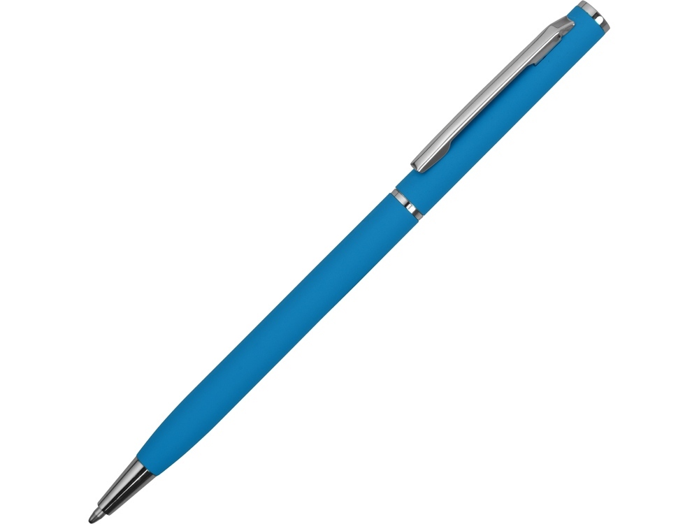 Ручка металлическая шариковая &quot;Атриум&quot; с покрытием софт-тач, голубой