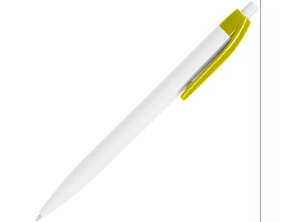 Ручка пластиковая шариковая HINDRES, белый/желтый