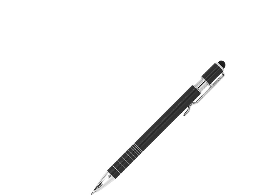 Ручка-стилус металлическая шариковая BORNEO, черный