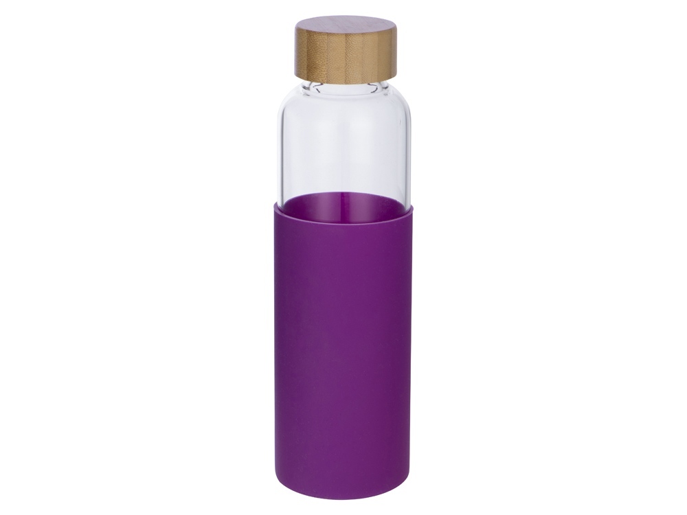 Бутылка для воды стеклянная &quot;Refine&quot;, в чехле, 550 мл, фиолетовый